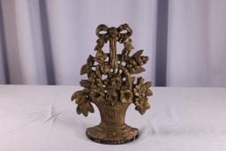 Large Cast Iron Floral Door Stop