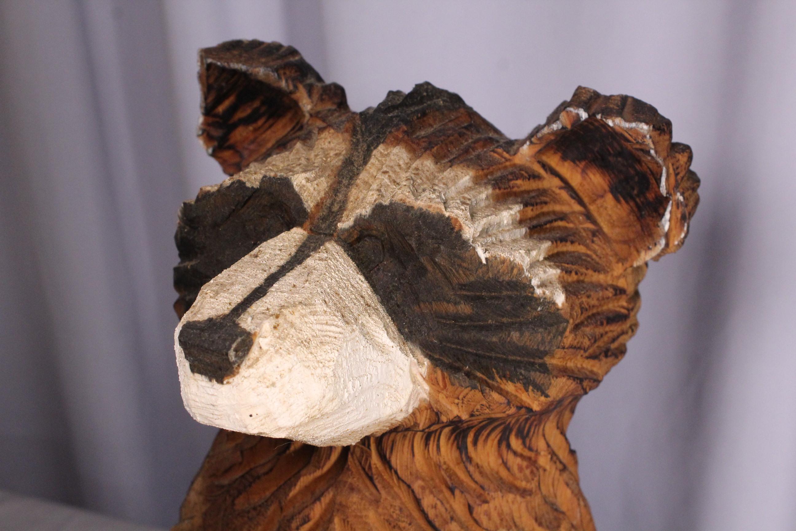 Chainsaw Carved Wooden Raccoon