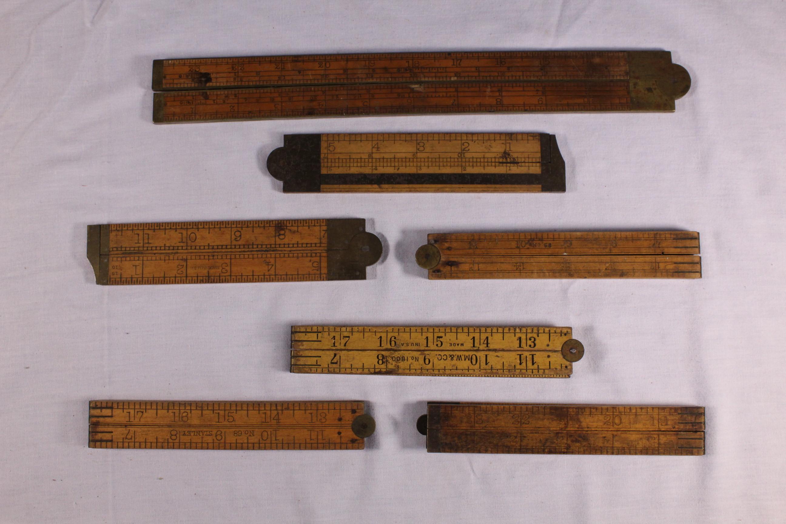 Early Brass Bound Folding Rulers