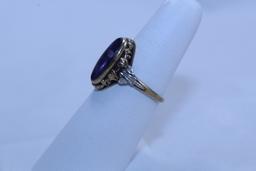 14K Yellow Gold Ring with Lavender Colored Stone