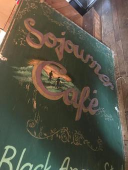 LOCAL HISTORY, Old 4 x 8 foot Sojourners Cafe sign