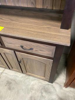 Rustic Oak and Brown Maple 46 1/2" 4 door 2 drawer hutch