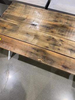 Reclaimed Barnwood coffee table 40" x 20" x 19" Stain: Natural top and white painted legs