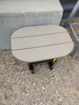 Brown and black poly end table