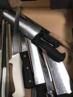 Box of assorted knives