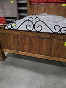 Elm & Metal Queen Bed Only Provincial