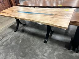 WORMY MAPLE TABLE 95.5X35IN