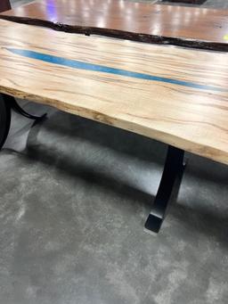 WORMY MAPLE TABLE 95.5X35IN