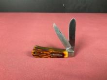 New Remington 2 Blade Bullet Knife Cocobolo Handle 3 1/2 inch MFG 1991 USA #R1178 Exc Knife
