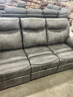 GREY LEATHER SOFA