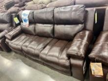 RECLINING SOFA TOP GRAIN LEATHER POSITANO CHOCOLATE