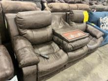 CHOCOLATE LEATHER POWER SOFA