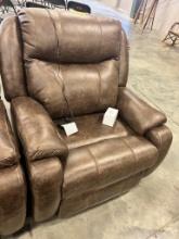 BROWN LEATHER POWER RECLINER