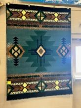 BLUE/GREEN SOUTHWEST RUG 5X8FT