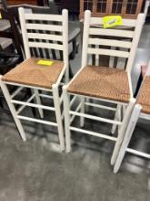 WHITE/BROWN RATTAN PUB SIDE CHAIR