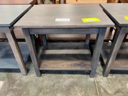 RUSTIC HICKORY END TABLE ANTIQUE SLATE 26X20X18 IN