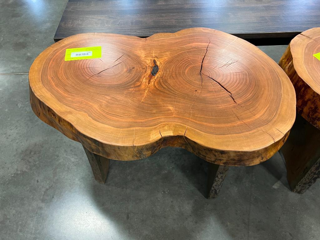 CHERRY SLAB SIDE TABLE 31X21X20 IN