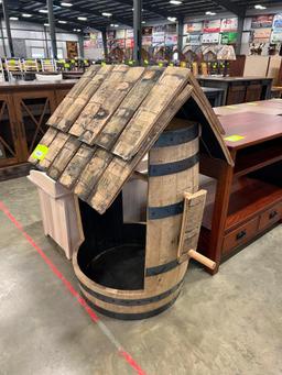 RECLAIMED BARREL WISHING WELL 28X26X43 IN