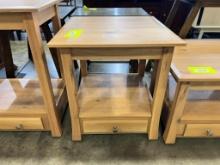 RUSTIC WHITE OAK END TABLE ARCTIC DAWN 22X22X24 IN