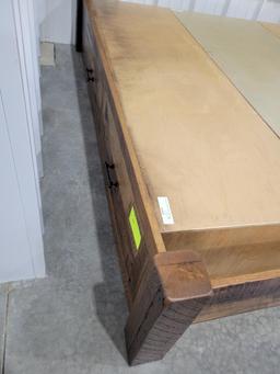 RECLAIMED BARN WOOD KING UNDERSTORAGE BED BLACK GLAZE/10 SHEEN