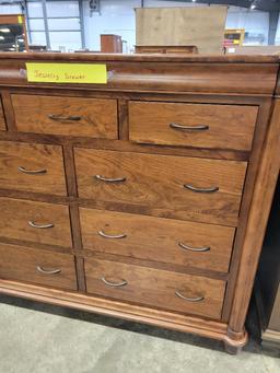 CHERRY DRESSER W/JEWELRY DRAWER LIGHT ASBURY 61X20X47IN