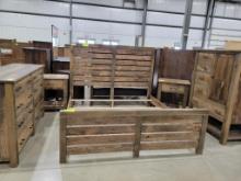 RECLAIMED OAK KING 5 PC BED SET BELAIRE SMOKY