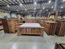 BARNWOOD KING 5 PC BED SET NATURAL SHEEN