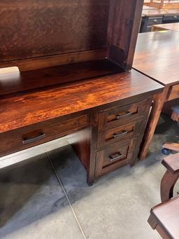 CHERRY TWO PIECE DESK 64X24X78 IN