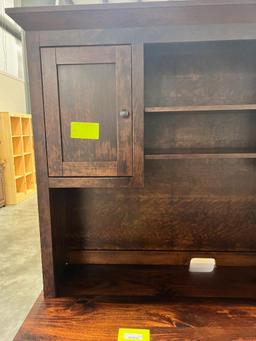 CHERRY TWO PIECE DESK 64X24X78 IN