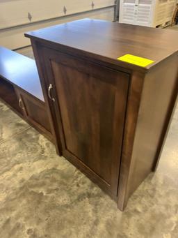 BROWN MAPLE THREE PIECE ENTERTAINMENT CENTER 158X20X42 IN