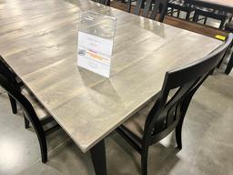 BROWN MAPLE DINING TABLE W 8 SIDE CHAIRS, 4 LEAVES 66X44 IN