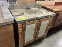 BARNWOOD CONCRETE TOP VANITY 38X22X34 IN