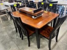 MAPLE DINING TABLE W 6 SIDE CHAIRS, 2 LEAVES 42X60 IN