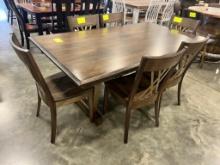 BROWN MAPLE DINING TABLE W 6 SIDE CHAIRS, 72X42 IN