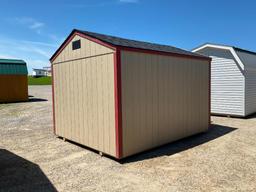 RED/CREAM 10X12FT OUTDOOR SHED
