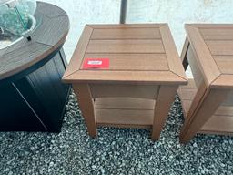 BROWN POLY SIDE TABLE
