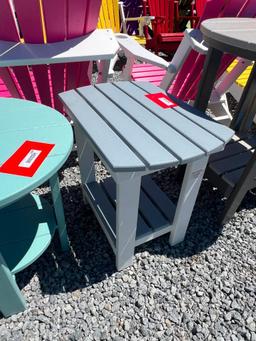 WHITE/GREY POLY END TABLE