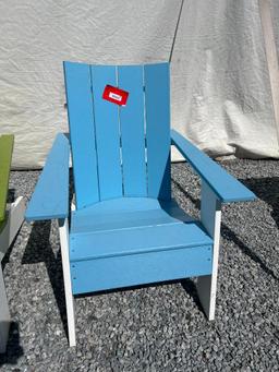 LIGHT BLUE/WHITE POLY ADIRONDACK CHAIR