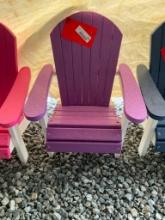 WHITE/PURPLE POLY CHILD ADIRONDACK CHAIR