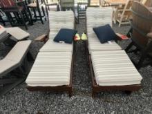 BROWN POLY LOUNGER W/CUSHIONS