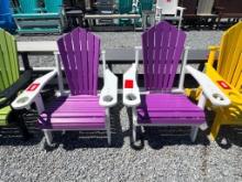 WHITE/PURPLE POLY ADIRONDACK CHAIR