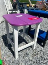 PURPLE/WHITE POLY END TABLE