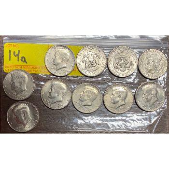 (10) Kennedy Half Dollars