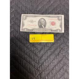 1953 B Red Seal $2 Bill