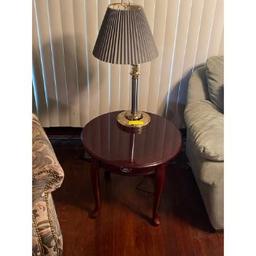 Table Lamp & 1 Drawer Round End Table