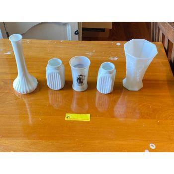 Milk Glass Vases & Containers