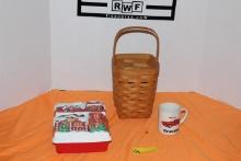 Longaberger Basket, Mug & Christmas Container