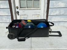 3 Ball Bowling Ball Roller Case & Balls