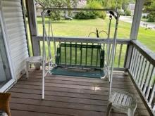 Outdoor Glider Swing, Damaged Wicker Furniture & Decorations
