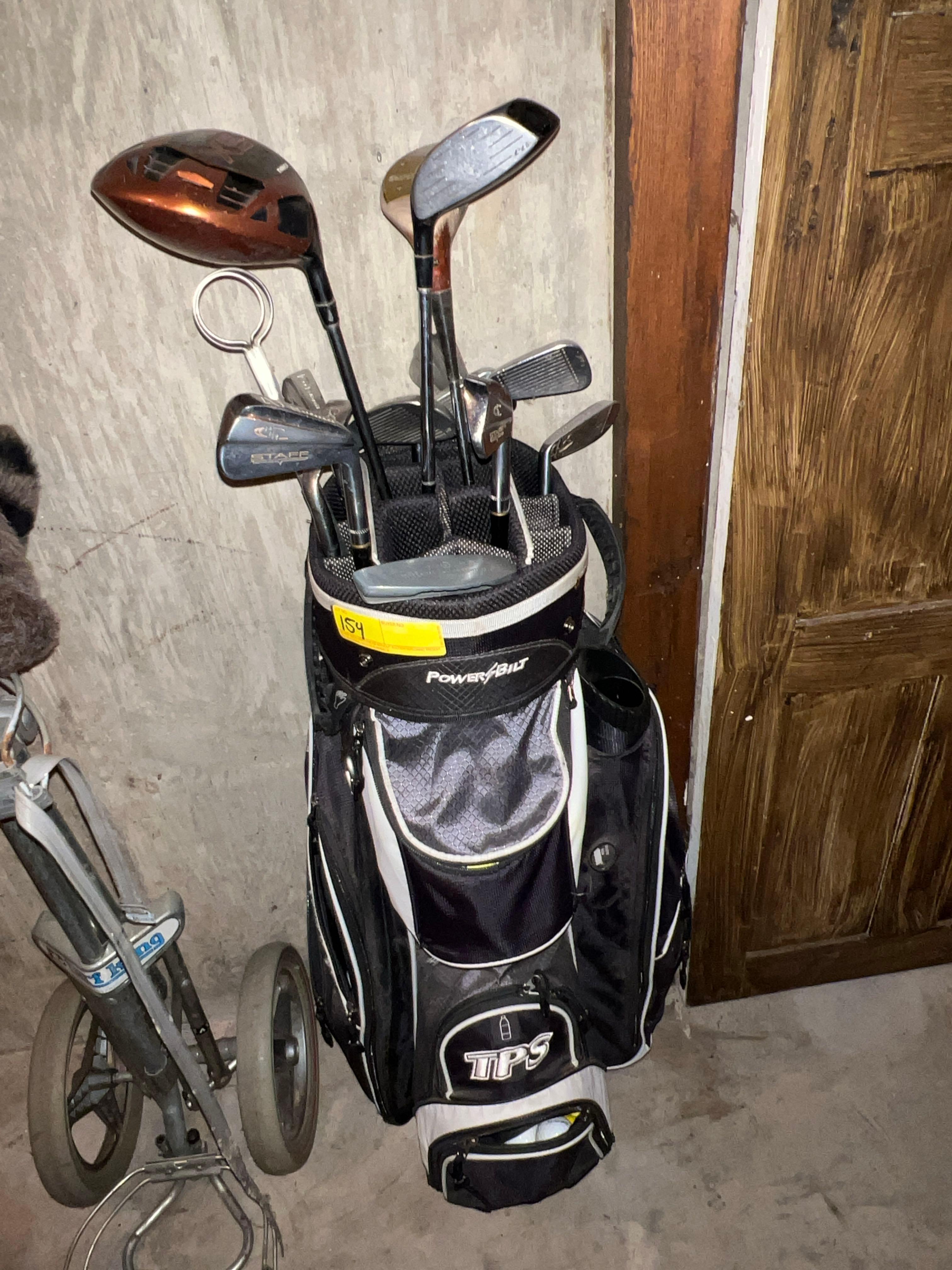 Golf Clubs, Bag & Pull Behind Cart